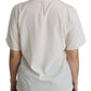 White #dgfamily Patch Short Sleeve Blouse Top