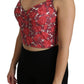 Elegant Floral Brocade Cropped Top