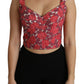 Elegant Floral Brocade Cropped Top