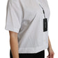 Elegant White Cotton Polo Top