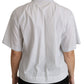 Elegant White Cotton Polo Top