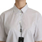 Elegant White Cotton Polo Top