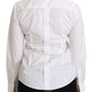 Elegant White Collared Long Sleeve Polo Top