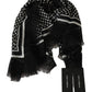 Elegant Black Silk Blend Polka Dotted Men's Scarf