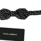 Elegant Black Polka Dot Silk Bow Tie