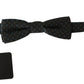 Elegant Silk Gray Patterned Bow Tie