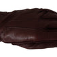 Elegant Maroon Wrist-Length Lambskin Gloves