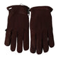 Elegant Maroon Wrist-Length Lambskin Gloves