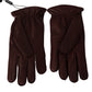 Elegant Maroon Wrist-Length Lambskin Gloves