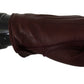 Elegant Maroon Wrist-Length Lambskin Gloves