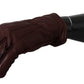 Elegant Maroon Wrist-Length Lambskin Gloves