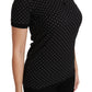 Elegant Black Dotted Polo Shirt