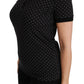 Elegant Black Dotted Polo Shirt