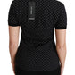 Elegant Black Dotted Polo Shirt