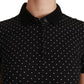 Elegant Black Dotted Polo Shirt