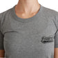 Chic Gray Amore Patch Crewneck Tee