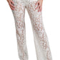 Elegant White Lace High Waist Pants