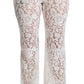 Elegant White Lace High Waist Pants