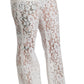 Elegant White Lace High Waist Pants