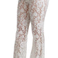 Elegant White Lace High Waist Pants