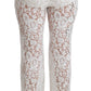 Elegant White Lace High Waist Pants