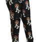 Elegant Silk Puppy Dog Print Pants