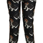 Elegant Silk Puppy Dog Print Pants