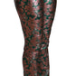 Elegant Bronze Leaf Metallic Trousers