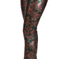 Elegant Bronze Leaf Metallic Trousers