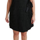 Elegant Black Jacquard Sheath Dress