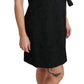 Elegant Black Jacquard Sheath Dress