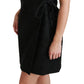 Elegant Black Jacquard Sheath Dress