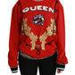 Radiant Red Sequined Crew Neck Sweater