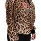 Elegant Leopard Print Hooded Sweater