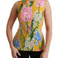 Sunshine Floral Crewneck Sleeveless Blouse