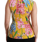 Sunshine Floral Crewneck Sleeveless Blouse