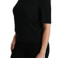 Elegant Black Stretch Blouse Top