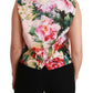 Multicolor Brocade Floral Sleeveless Vest