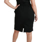 Elegant Knee-Length Sheath Dress in Black