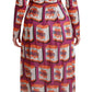 Elegant Bellezza Print Silk Maxi Dress