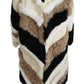 Elegant Multicolor Shearling Cape Coat