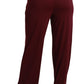 Elegant Maroon High Waist Wide Leg Trousers