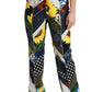 Elegant High Waist Multicolor Straight Pants