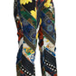 Elegant High Waist Multicolor Straight Pants