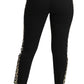 Gold Leopard Jacquard High Waist Pants