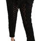 Chic Tapered High Waist Lace Pants