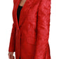 Red Floral Angel Pattern Blazer