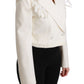 Elegant White Double Breasted Blazer Jacket