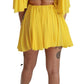 Silk Pleated A-line Mini Dress in Sunshine Yellow