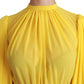 Silk Pleated A-line Mini Dress in Sunshine Yellow